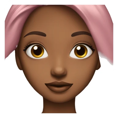  Long hair girl brown eyes big pink lips beautiful  sticker