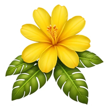 tropical flower yellow sticker