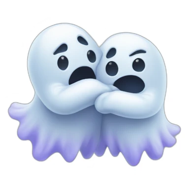 two hugging ghosts sticker
