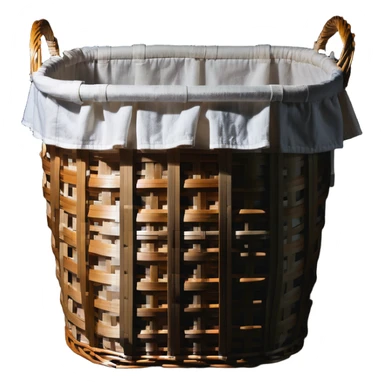 empty wicker laundry basket sticker