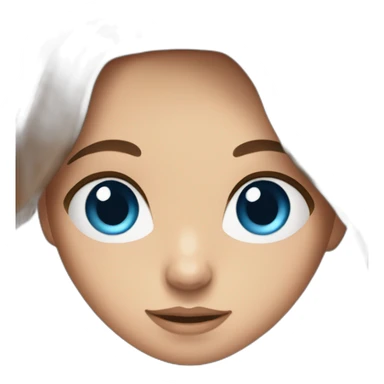 Girl with blue eyes and long brown hair sticker