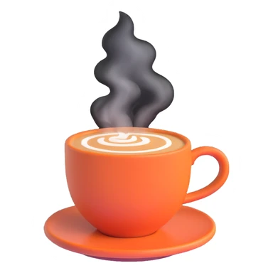 hot coffee with steam rising, cheerful friendly style sticker