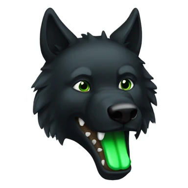 Black wolf with green exces sticker