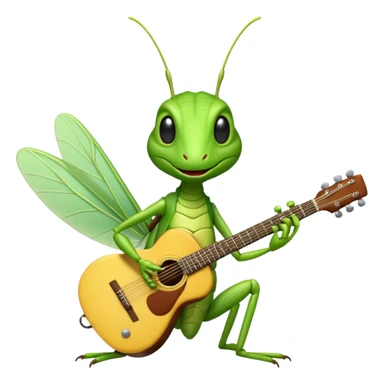 grasshopper playing guitar sticker