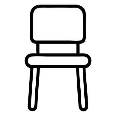 A basic chair, furniture item for sitting sticker