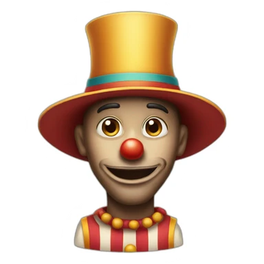 a clown wearing a big elongated hat without makeup  sticker