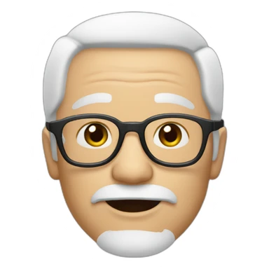 grand father Indonesia white hair with glasses hair sticker