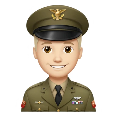 make a dashing US soldier with white, natural and slightly older skin sticker