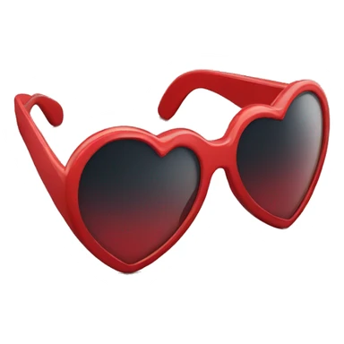 Red heart shaped sunglasses sticker