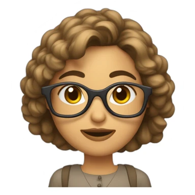 maestra morena con gafas y pelo a media melena sticker