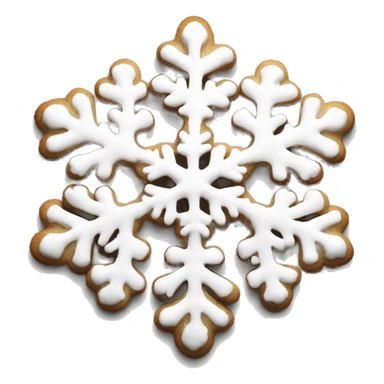 White aesthetic clean Christmas cookie snowflake sticker