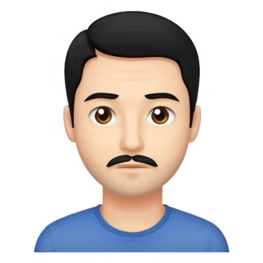 man with tired eyes black hair sticker