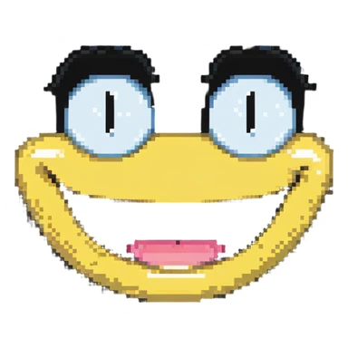 goofy cross-eyed face with big smile sticker