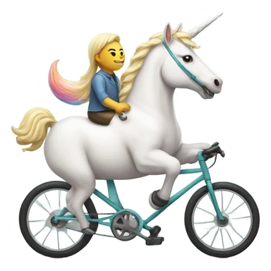 unicorn riding a bicycle sticker