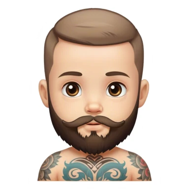 Baby with a beard and tattoos sticker