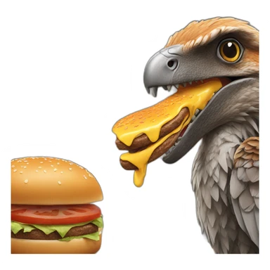raptor eats burger sticker