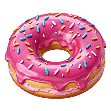 Donut with Pink Frosting sticker