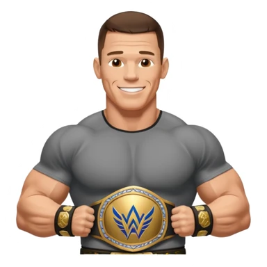 John Cena with wwe championship sticker