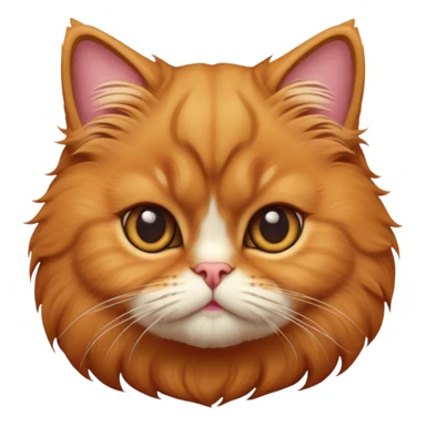 cinematic-adorable-big-eyed-fluffy-solid ginger-persian-cat-portrait-emoji,-head-tilted-playfully-with-a-sweet-expression,-fluffy-ginger-fur,-simplified-yet-irresistibly-cute-features-with-large,-expr sticker