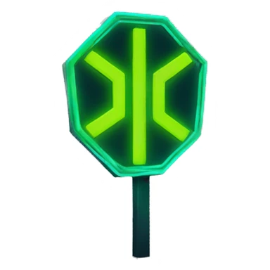 stop sign glowing neon sticker