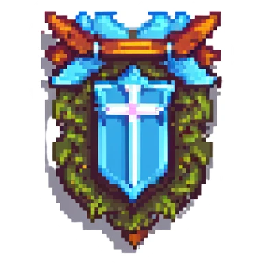Valorant Iron rank emblem, pixel art style, simple sticker