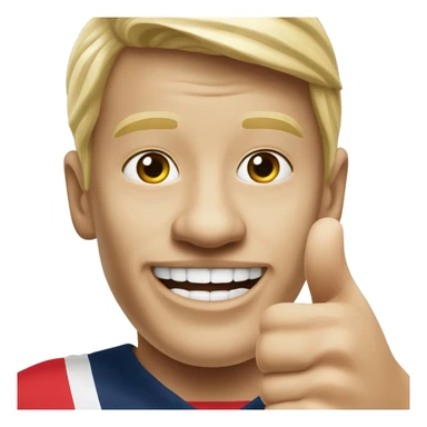 photorealistic Haaland Norway thumbs up sticker