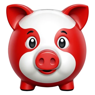 piggy bank in colors of monaco flag red and white sticker
