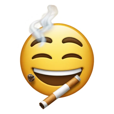 Happy emoji smoking a blunt  sticker