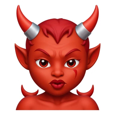 Cute devil with kissing lips sticker
