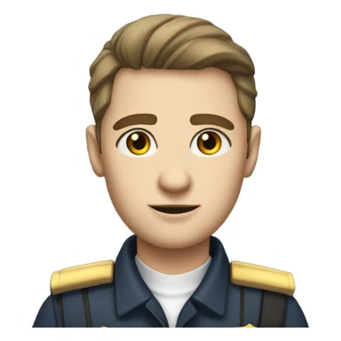 asylum warden, white skin, hazel eyes, warden uniform sticker
