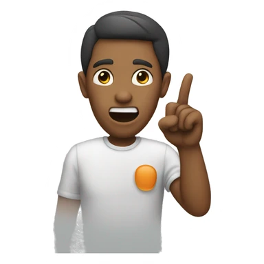 person saying "be quiet" with their finger and is excited sticker