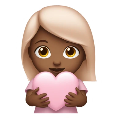 Girl holding baby pink heart sticker