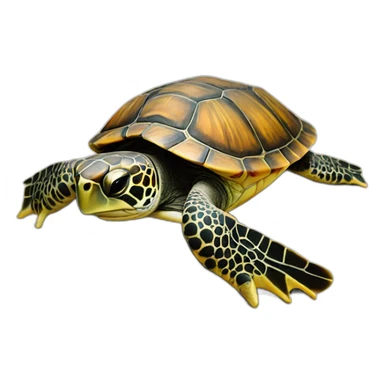 Tortue à la plage sticker