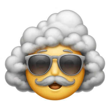emoji with sunglasses exhaling smoke cloud sticker