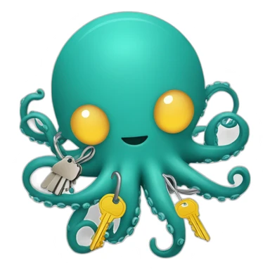 and open source credentials manager webapp logo with octopus holding lot of keys sticker