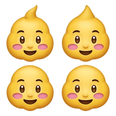 một emoji cảm xúc hạnh phúc, chỉ gồm 2 con mắt,  mắt trắng, má hồng sticker