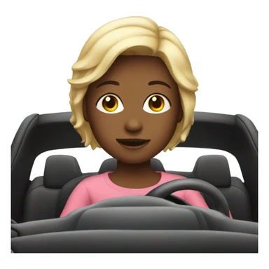 Girl driving car sticker