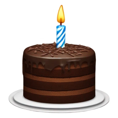 chocolate cake with one candle sticker