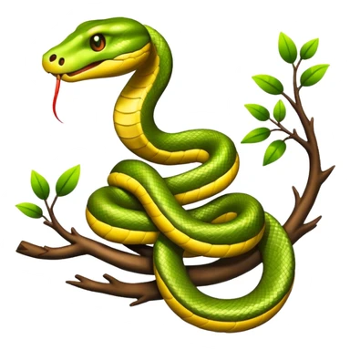 Snake wrapped around a glowing branch sticker