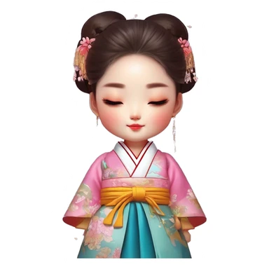 korean in hanbok sticker
