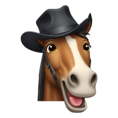 A horse laugh with hat sticker