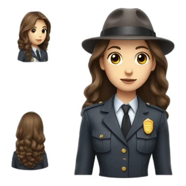 Detective Vlada with long brown hair sticker