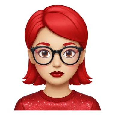 glitter red nerd sticker