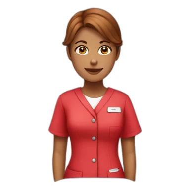 Midwife red uniform sticker