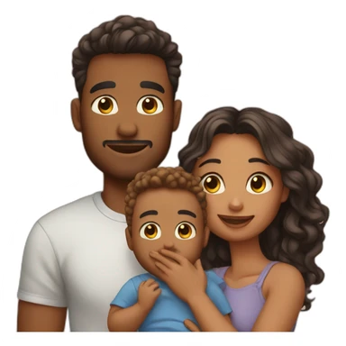 Cute couples with baby sticker