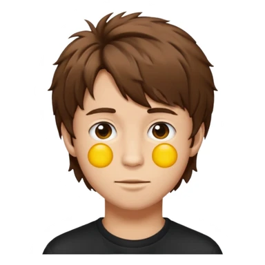 Young man have hair shaggy brown long straykids emoji sticker