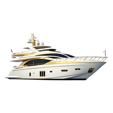 Luxury Yacht - Azimut 72 (Model Year: 2020) (Iconic colour: White with gold trim) sticker