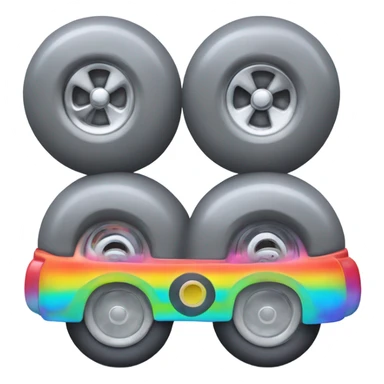 Metal cute mad Kirby Gray ball driving on 4 car wheels with mad eyebrows game sticker