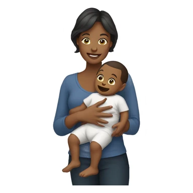 mom with baby boy sticker