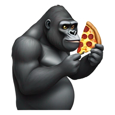 a gorilla eating pizza sticker